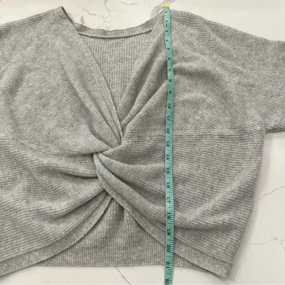 BA&SH 100% Cashmere “Cramy” Twist Back Ribbed Knit Sweater in Grey Sz S - Picture 14 of 14